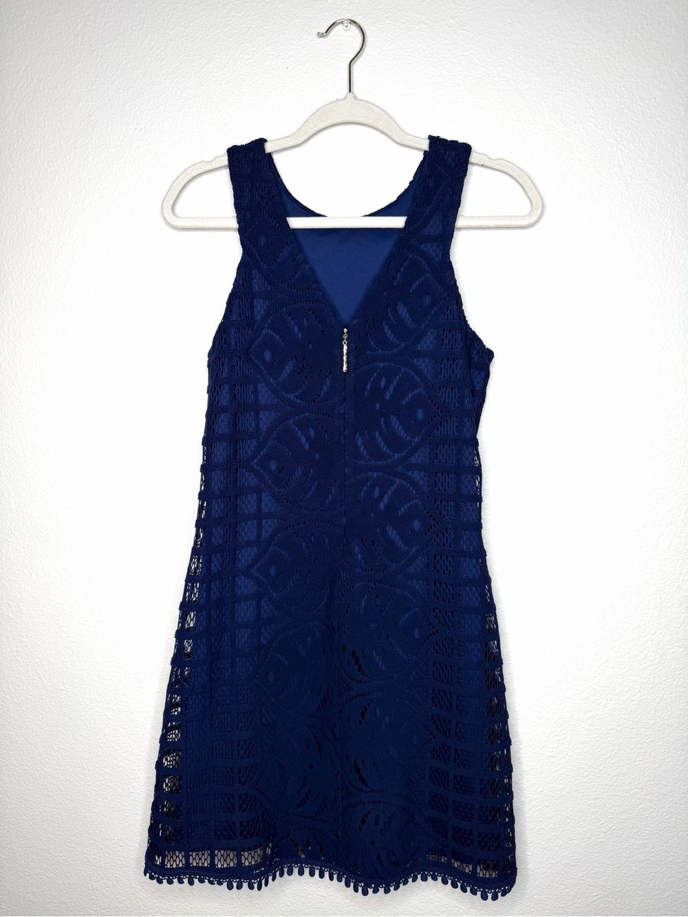 Lily Pulitzer Women's Mango Shift Lace Knit Dress S Sleeveless Navy Blue - Picture 9 of 10